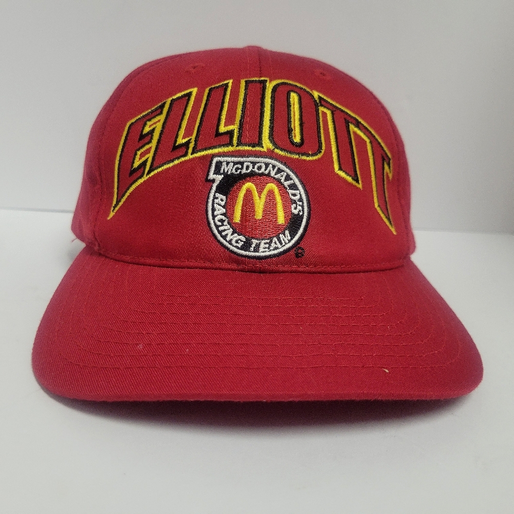 Vtg Bill Elliott 94 Hat Cap Snapback Bill Elliott McDonalds 90s Spell Out Racing